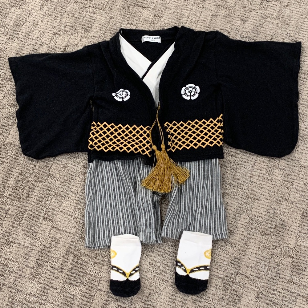 Japanese Kimono/Hakama Romper with Socks